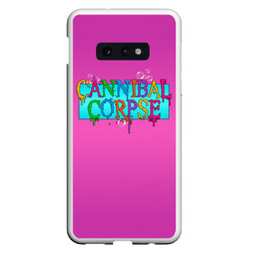 Чехол для Samsung S10E с принтом Cannibal Corpse , Силикон | Область печати: задняя сторона чехла, без боковых панелей | band | cannibal corpse | fun | logo | metal | music | rock | группа | детский | метал | музыка | прикол | розовый | рок