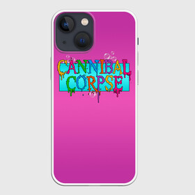 Чехол для iPhone 13 mini с принтом Cannibal Corpse ,  |  | band | cannibal corpse | fun | logo | metal | music | rock | группа | детский | метал | музыка | прикол | розовый | рок