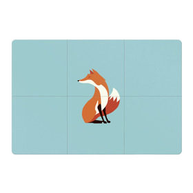 Магнитный плакат 3Х2 с принтом Лисичка минималистичная , Полимерный материал с магнитным слоем | 6 деталей размером 9*9 см | firefox | fox | low | lowpoly | poly | redfox | лис | лиса | лисица | лисонька | лоуполи | минимализм | огнелис