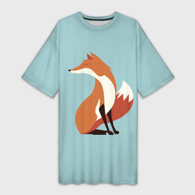 Платье-футболка 3D с принтом Лисичка минималистичная ,  |  | firefox | fox | low | lowpoly | poly | redfox | лис | лиса | лисица | лисонька | лоуполи | минимализм | огнелис