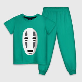 Детская пижама хлопок с принтом Безликий Бог Каонаси_2 , 100% хлопок |  брюки и футболка прямого кроя, без карманов, на брюках мягкая резинка на поясе и по низу штанин
 | Тематика изображения на принте: аниме | миядзаки | унесенные призраками