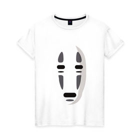 Женская футболка хлопок с принтом Безликий Бог Каонаси_2 , 100% хлопок | прямой крой, круглый вырез горловины, длина до линии бедер, слегка спущенное плечо | аниме | миядзаки | унесенные призраками