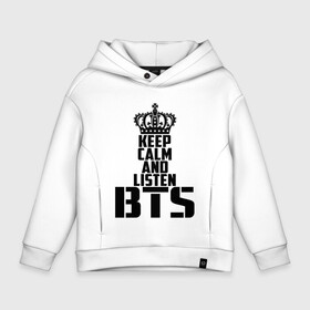 Детское худи Oversize хлопок с принтом Keep calm and listen BTS , френч-терри — 70% хлопок, 30% полиэстер. Мягкий теплый начес внутри —100% хлопок | боковые карманы, эластичные манжеты и нижняя кромка, капюшон на магнитной кнопке | bangtan boys | bts | j hope | jimin | jin | jungkook | k pop | rm | sonyeondan | suga | v | бойз бойс | бойскауты | бтс бенгтан. бангтан | группа | к поп | корейская | пуленепробиваемые | хип хоп