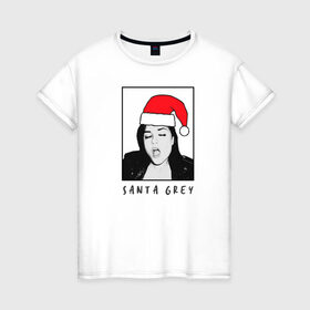 Женская футболка хлопок с принтом Sasha Grey (Santa) , 100% хлопок | прямой крой, круглый вырез горловины, длина до линии бедер, слегка спущенное плечо | brazzers | sasha gray | sasha grey | бразерс | браззерс | саша грей | саша грэй