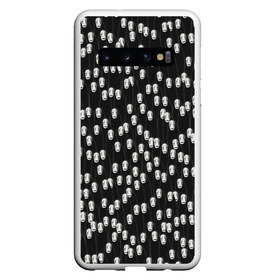Чехол для Samsung Galaxy S10 с принтом Безликие , Силикон | Область печати: задняя сторона чехла, без боковых панелей | no face | spirited away | аниме | безликий | маска | монстр | паттерн | привидение | призрак | толпа | унесённые призраками | хеллоуин | черный
