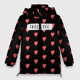 Женская зимняя куртка 3D с принтом True Love , верх — 100% полиэстер; подкладка — 100% полиэстер; утеплитель — 100% полиэстер | длина ниже бедра, силуэт Оверсайз. Есть воротник-стойка, отстегивающийся капюшон и ветрозащитная планка. 

Боковые карманы с листочкой на кнопках и внутренний карман на молнии | 14 февраля | love | valentine | день святого валентина | любовь | сердечки