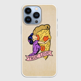 Чехол для iPhone 13 Pro с принтом Настоящая любовь ,  |  | Тематика изображения на принте: 14 февраля | antivalentine | love | pizza | valentine | день святого валентина | любовь | пицца