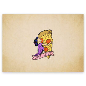 Поздравительная открытка с принтом Настоящая любовь , 100% бумага | плотность бумаги 280 г/м2, матовая, на обратной стороне линовка и место для марки
 | 14 февраля | antivalentine | love | pizza | valentine | день святого валентина | любовь | пицца