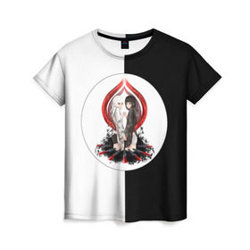Женская футболка 3D с принтом Kurona & Nashiro (Tokyo Ghoul) , 100% полиэфир ( синтетическое хлопкоподобное полотно) | прямой крой, круглый вырез горловины, длина до линии бедер | Тематика изображения на принте: kurona yasuhisa | nashiro yasuhisa | курона ясухиса | наширо ясухиса
