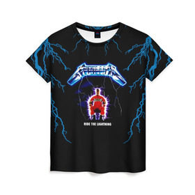 Женская футболка 3D с принтом Metallica, ride the lightning , 100% полиэфир ( синтетическое хлопкоподобное полотно) | прямой крой, круглый вырез горловины, длина до линии бедер | metallica | группа | джеймс хэтфилд | кирк хэмметт | ларс ульрих | метал | металика | металлика | миталика | музыка | роберт трухильо | рок | трэш | трэшметал | хард | хардрок | хеви | хевиметал