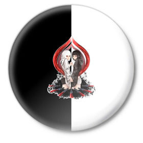 Значок с принтом Kurona & Nashiro (Tokyo Ghoul) ,  металл | круглая форма, металлическая застежка в виде булавки | Тематика изображения на принте: kurona yasuhisa | nashiro yasuhisa | курона ясухиса | наширо ясухиса