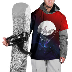 Накидка на куртку 3D с принтом Кит , 100% полиэстер |  | Тематика изображения на принте: space | star | животные | звезды | космос | море | штурвал