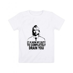 Детская футболка хлопок с принтом Nirvana - Drain You , 100% хлопок | круглый вырез горловины, полуприлегающий силуэт, длина до линии бедер | 