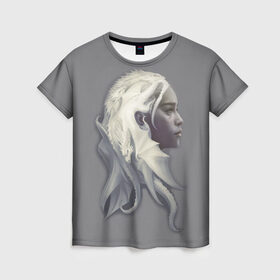 Женская футболка 3D с принтом Мать драконов , 100% полиэфир ( синтетическое хлопкоподобное полотно) | прямой крой, круглый вырез горловины, длина до линии бедер | 