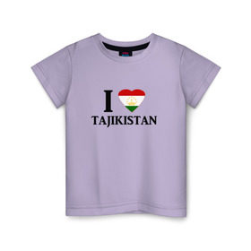 Детская футболка хлопок с принтом Я люблю Таджикистан , 100% хлопок | круглый вырез горловины, полуприлегающий силуэт, длина до линии бедер | tajik | tajikisan | tj | tjk | таджик | таджики | таджикистан | точикон