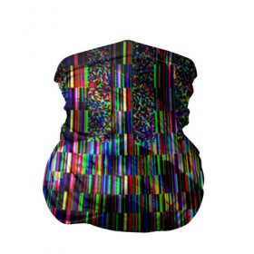 Бандана-труба 3D с принтом Цветная иллюзия , 100% полиэстер, ткань с особыми свойствами — Activecool | плотность 150‒180 г/м2; хорошо тянется, но сохраняет форму | глитч | глич | линии | полосы | разноцветный