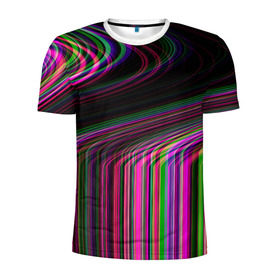 Мужская футболка 3D спортивная с принтом Неоновый свет , 100% полиэстер с улучшенными характеристиками | приталенный силуэт, круглая горловина, широкие плечи, сужается к линии бедра | 