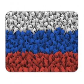 Коврик прямоугольный с принтом Флаг России из хоккеистов , натуральный каучук | размер 230 х 185 мм; запечатка лицевой стороны | зима | лед | олимпиада | россия | сборная | спорт | триколор | хокей | хоккеист | хоккей | чемпионат