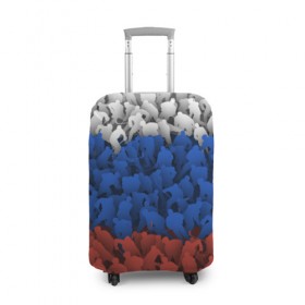 Чехол для чемодана 3D с принтом Флаг России из хоккеистов , 86% полиэфир, 14% спандекс | двустороннее нанесение принта, прорези для ручек и колес | зима | лед | олимпиада | россия | сборная | спорт | триколор | хокей | хоккеист | хоккей | чемпионат