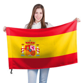 Флаг 3D с принтом Флаг сборной Испании , 100% полиэстер | плотность ткани — 95 г/м2, размер — 67 х 109 см. Принт наносится с одной стороны | испания | флаг испании
