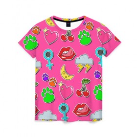Женская футболка 3D с принтом Вкусняшки , 100% полиэфир ( синтетическое хлопкоподобное полотно) | прямой крой, круглый вырез горловины, длина до линии бедер | веселые | модные | надпись | новинки | популярные | прикольная | цветные | яркие
