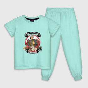 Детская пижама хлопок с принтом Махно Нестор Иванович , 100% хлопок |  брюки и футболка прямого кроя, без карманов, на брюках мягкая резинка на поясе и по низу штанин
 | анархизм | анархия | ачк | гражданская война | махно | революция