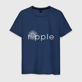 Мужская футболка хлопок с принтом Ripple , 100% хлопок | прямой крой, круглый вырез горловины, длина до линии бедер, слегка спущенное плечо. | coin | ripple | биткоин | криптовалюта | рипл