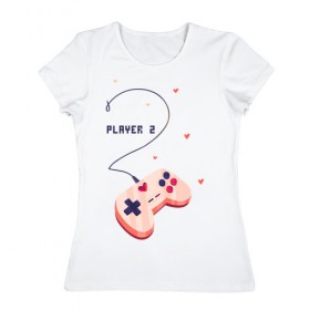 Женская футболка хлопок с принтом Perfect team , 100% хлопок | прямой крой, круглый вырез горловины, длина до линии бедер, слегка спущенное плечо | 14 февраля | game | gamepad | love | player | игра | любовь