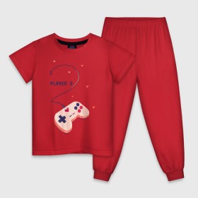 Детская пижама хлопок с принтом Perfect team , 100% хлопок |  брюки и футболка прямого кроя, без карманов, на брюках мягкая резинка на поясе и по низу штанин
 | 14 февраля | game | gamepad | love | player | игра | любовь