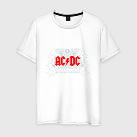 Мужская футболка хлопок с принтом AC/DC , 100% хлопок | прямой крой, круглый вырез горловины, длина до линии бедер, слегка спущенное плечо. | Тематика изображения на принте: 