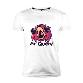 Мужская футболка премиум с принтом My Queen , 92% хлопок, 8% лайкра | приталенный силуэт, круглый вырез ворота, длина до линии бедра, короткий рукав | brudda | knuckles | queen | королева | наклз
