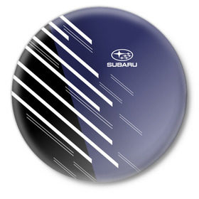 Значок с принтом SUBARU SPORT ,  металл | круглая форма, металлическая застежка в виде булавки | Тематика изображения на принте: subaru | автомобильные | машины | субару