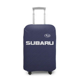 Чехол для чемодана 3D с принтом SUBARU CARBON , 86% полиэфир, 14% спандекс | двустороннее нанесение принта, прорези для ручек и колес | subaru | автомобильные | машины | субару