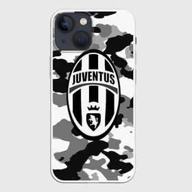 Чехол для iPhone 13 mini с принтом FC Juventus Camouflage ,  |  | football | italia | juve | juventus | logo | sport | арт | италия | лига | лого | спорт | текстура | фк | футбол | футбольный клуб | эмблема | ювентус