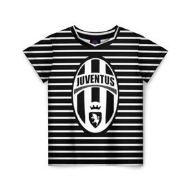 Детская футболка 3D с принтом Juventus , 100% гипоаллергенный полиэфир | прямой крой, круглый вырез горловины, длина до линии бедер, чуть спущенное плечо, ткань немного тянется | Тематика изображения на принте: 