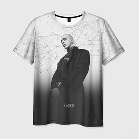 Мужская футболка 3D с принтом Хаски Geometry , 100% полиэфир | прямой крой, круглый вырез горловины, длина до линии бедер | rap | дмитрий кузнецов | рэп | рэпер | хаски