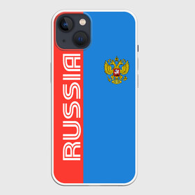 Чехол для iPhone 13 с принтом RUSSIA ,  |  | russia | герб | орел | патриот | российский | россия | русский | символика | триколор