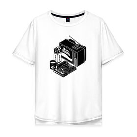 Мужская футболка хлопок Oversize с принтом Old School , 100% хлопок | свободный крой, круглый ворот, “спинка” длиннее передней части | dendy | nintendo | super mario bros. | tv | денди | марио | нинтендо | тв