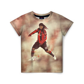 Детская футболка 3D с принтом Ronaldinho , 100% гипоаллергенный полиэфир | прямой крой, круглый вырез горловины, длина до линии бедер, чуть спущенное плечо, ткань немного тянется | ronaldinho | роналдиньо | роналдинью | рональдиньо