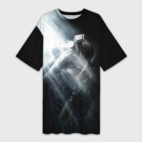 Платье-футболка 3D с принтом Metro 2033 ,  |  | 2033 | exodus | last | light | metro | апокалипсис | зомби | игра | метро | монстр | мутант | постапокалиптика