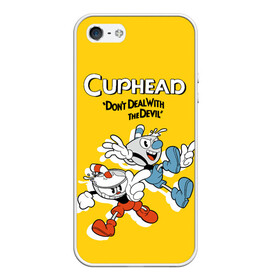 Чехол для iPhone 5/5S матовый с принтом Cuphead , Силикон | Область печати: задняя сторона чехла, без боковых панелей | cuphead | капхед | компьтерная игра