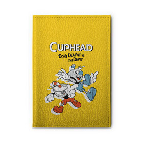 Обложка для автодокументов с принтом Cuphead , натуральная кожа |  размер 19,9*13 см; внутри 4 больших “конверта” для документов и один маленький отдел — туда идеально встанут права | cuphead | капхед | компьтерная игра