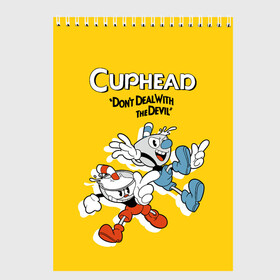 Скетчбук с принтом Cuphead , 100% бумага
 | 48 листов, плотность листов — 100 г/м2, плотность картонной обложки — 250 г/м2. Листы скреплены сверху удобной пружинной спиралью | cuphead | капхед | компьтерная игра