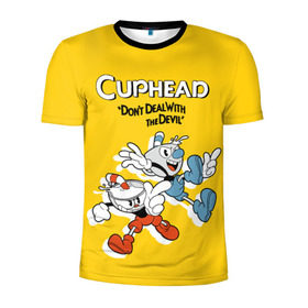 Мужская футболка 3D спортивная с принтом Cuphead , 100% полиэстер с улучшенными характеристиками | приталенный силуэт, круглая горловина, широкие плечи, сужается к линии бедра | cuphead | капхед | компьтерная игра
