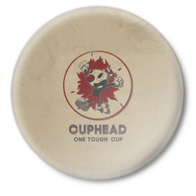 Значок с принтом Cuphead ,  металл | круглая форма, металлическая застежка в виде булавки | Тематика изображения на принте: cuphead | капхед | компьтерная игра