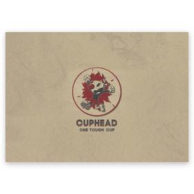 Поздравительная открытка с принтом Cuphead , 100% бумага | плотность бумаги 280 г/м2, матовая, на обратной стороне линовка и место для марки
 | cuphead | капхед | компьтерная игра