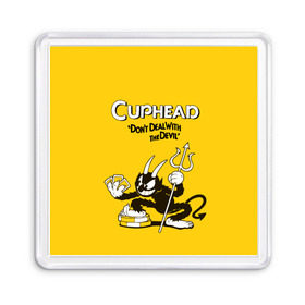 Магнит 55*55 с принтом Cuphead , Пластик | Размер: 65*65 мм; Размер печати: 55*55 мм | cuphead | капхед | компьтерная игра