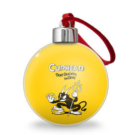 Ёлочный шар с принтом Cuphead , Пластик | Диаметр: 77 мм | cuphead | капхед | компьтерная игра