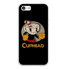 Чехол для iPhone 5/5S матовый с принтом Cuphead , Силикон | Область печати: задняя сторона чехла, без боковых панелей | cuphead | капхед | компьтерная игра