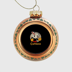 Стеклянный ёлочный шар с принтом Cuphead , Стекло | Диаметр: 80 мм | cuphead | капхед | компьтерная игра